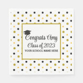 Moderne Gold Glückwunschs Abschluss Class 2023 Serviette (Vorderseite)