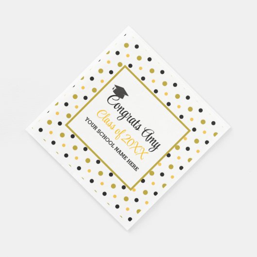 Moderne Gold Glückwunschs Abschluss Class 2025 Serviette (Ecke)