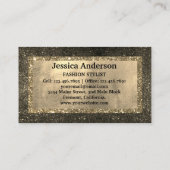 Moderne Gold golden Glitzer stilvolle Visitenkarte (Rückseite)