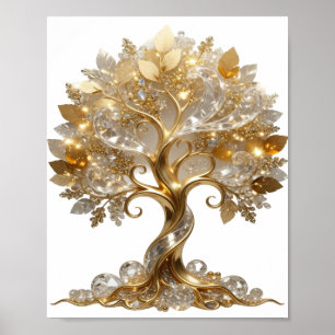 Moderne Gold GOLDENER LEBENSBAUM Poster