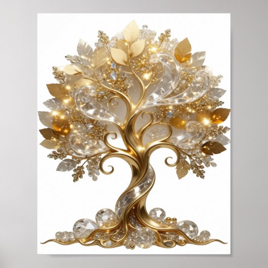 Moderne Gold GOLDENER LEBENSBAUM Poster (Vorne)