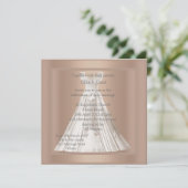 MODERNE GOLD GOWN WEDING EINLADUNG (Stehend Vorderseite)