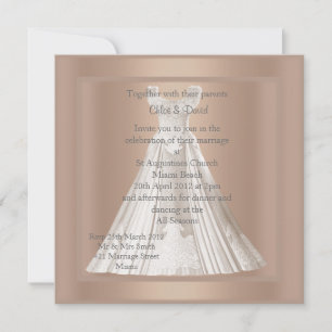 MODERNE GOLD GOWN WEDING EINLADUNG