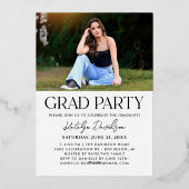 Moderne Gold Grad Multi Foto Abschlussfeier Folieneinladung (Rückseite)