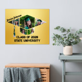 Moderne Gold Graduation Cap Form Foto Collage Poster