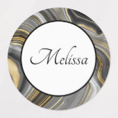 Moderne Gold & Gray Agate Geode Etiketten (Design 2)