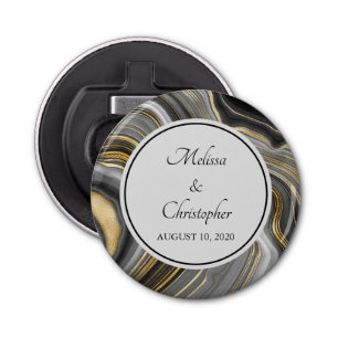 Moderne Gold & Gray Agate Geode Flaschenöffner