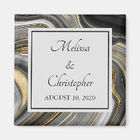 Moderne Gold & Gray Agate Geode Mineral Wedding