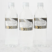 Moderne Gold & Gray Agate Geode Mineral Wedding Wasserflaschenetikett (Flaschen)