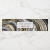 Moderne Gold & Gray Agate Geode Mineral Wedding Wasserflaschenetikett (Einzelnes Label)