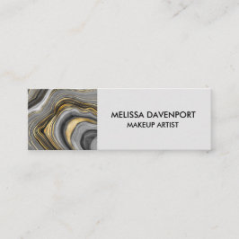 Moderne Gold & Gray Agate Geode Mini Visitenkarte