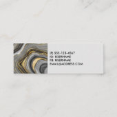 Moderne Gold & Gray Agate Geode Mini Visitenkarte (Rückseite)