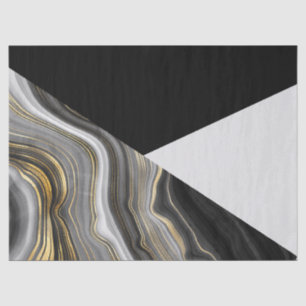 Moderne Gold & Gray Agate Geode Seidenpapier