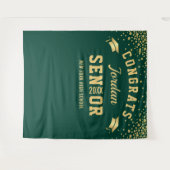 Moderne Gold Green Abschluss Foto Stand Hintergrun Wandteppich (Vorderseite (Horizontal))