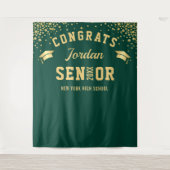 Moderne Gold Green Abschluss Foto Stand Hintergrun Wandteppich (Vorderseite)