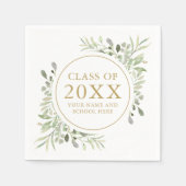 Moderne Gold Greenery Blätter Foliage Abschluss Serviette (Vorderseite)