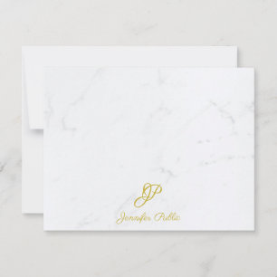 Moderne Gold Hand Script Marble Template Trendy Mitteilungskarte
