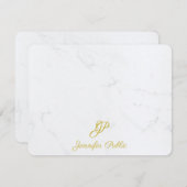 Moderne Gold Handgeschriebene Script Name Statione Mitteilungskarte (Vorne/Hinten)