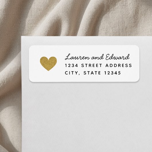 Moderne Gold Hearts Hochzeiten Rücksendeadresse