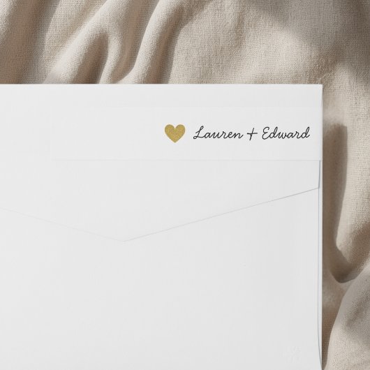 Moderne Gold Hearts Hochzeiten Rücksendeadresse
