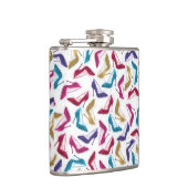 Moderne Gold High Heels Wasserfarbe Flachmann (Rechts)