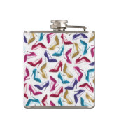 Moderne Gold High Heels Wasserfarbe Flachmann (Rückseite)