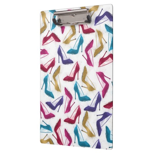 Moderne Gold High Heels Wasserfarbe Klemmbrett (Links)