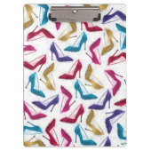 Moderne Gold High Heels Wasserfarbe Klemmbrett (Vorderseite)