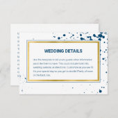 Moderne Gold-Hochzeitskarte Begleitkarte (Vorne/Hinten)