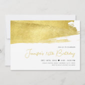 Moderne Gold Imitate Foil Paint Sweet 16 Einladung (Vorderseite)
