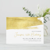 Moderne Gold Imitate Foil Paint Sweet 16 Einladung (Stehend Vorderseite)