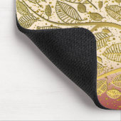 Moderne Gold Imitate Leaf Tree of Life Glitzer Pea Mousepad (Ecke)