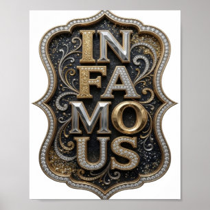 Moderne Gold IN FAMOUS Statement Design Poster