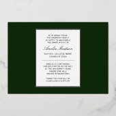 Moderne Gold Ink Script Emerald Foto Grad Card Folieneinladung (Rückseite)