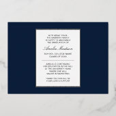 Moderne Gold Ink Script Navy Blue Grad Foto Card Folieneinladung (Rückseite)