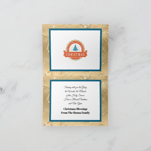 Moderne Gold "JOY" Krippe Weihnachten Silhouette (Innenseite)