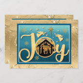 Moderne Gold "JOY" Krippe Weihnachten Silhouette (Vorne/Hinten)