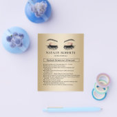 Moderne Gold Lash Erweiterungen Aftercare Instruct Flyer (Einzeln)
