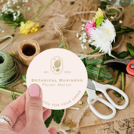 Moderne Gold Leaf Minimal Botanische Creme Vielen Runder Aufkleber