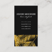 Moderne Gold Leaf Style Scheren Terminkarte (Rückseite)