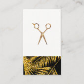 Moderne Gold Leaf Style Scheren Terminkarte (Vorderseite)