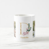 Moderne Gold Letter D-Blume | Monogramm für zwei F Kaffeetasse (Mittel)
