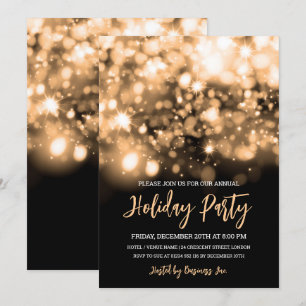 Moderne Gold Lights Corporate Holiday Party Einladung