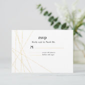 Moderne Gold Line Wedding RSVP Response Card Einladung (Stehend Vorderseite)