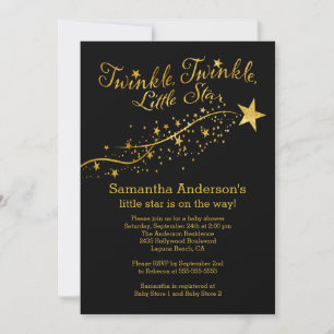 Moderne Gold Little Star Baby Dusche Einladung