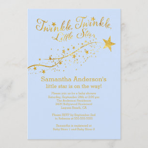 Moderne Gold Little Star Baby Dusche Einladung