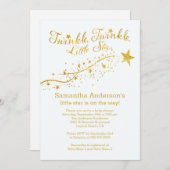 Moderne Gold Little Star Baby Dusche Einladung (Vorne/Hinten)