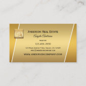 Moderne Gold Logo Beruflich Realtor Businesscard Visitenkarte (Vorderseite)
