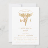 Moderne Gold MD Doctor Foto Graduation Party Einladung (Vorderseite)