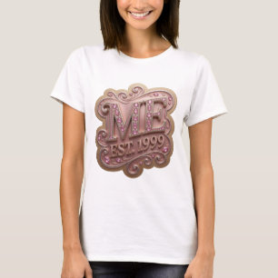 Moderne Gold ME EST 1999 3D-Textkunst T-Shirt